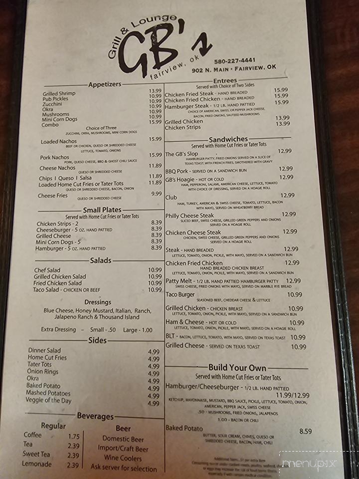 GB's Grille & Lounge - Fairview, OK
