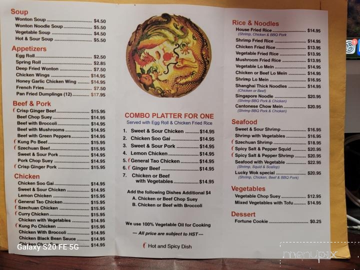 Lucky Wok Restaurant - Wheatley, ON menu_pic