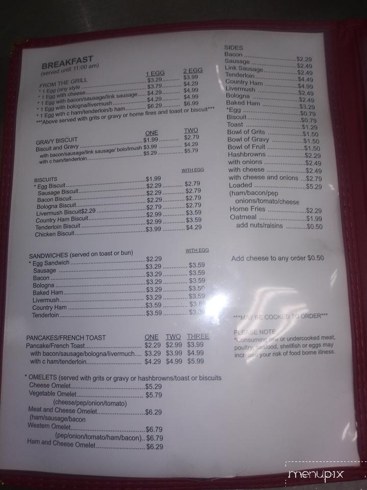 Debbie's Dairy Freeze - Yadkinville, NC menu_pic