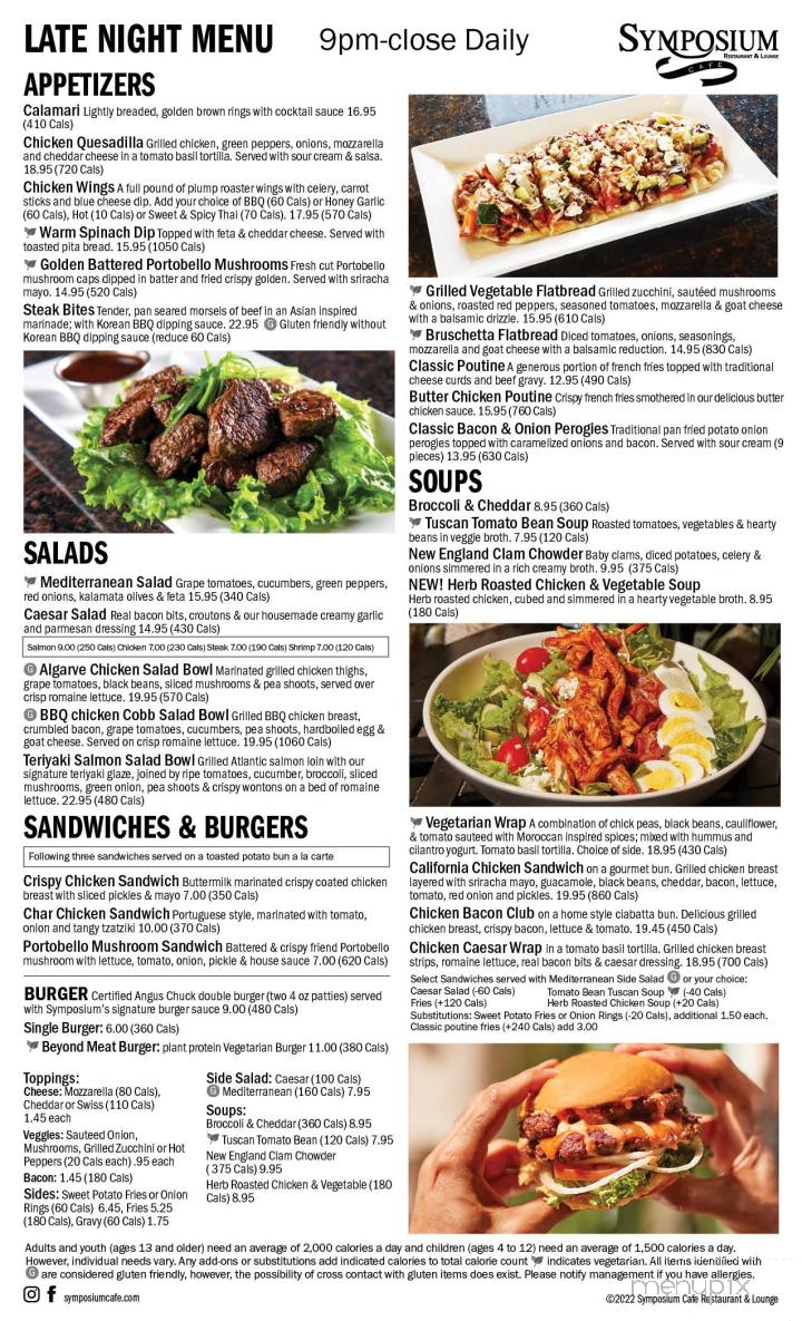 Symposium Cafe Restaurant Whitby - Whitby, ON menu_pic