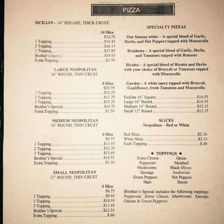 Brother's Pizza & Restaurant - Cortland, OH