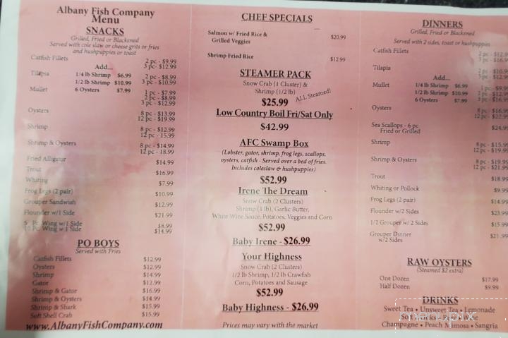 Albany Fish Company - Albany, GA menu_pic