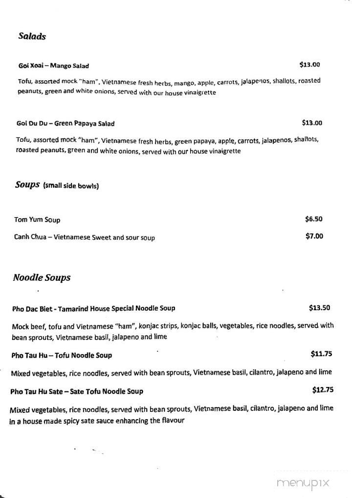Tamarind Vietnamese Grill & Noodle House - Calgary, AB menu_pic
