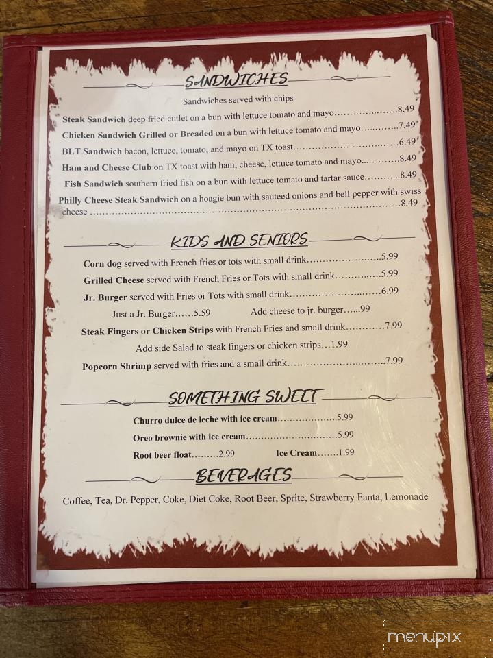 The Corral - Coleman, TX menu_pic