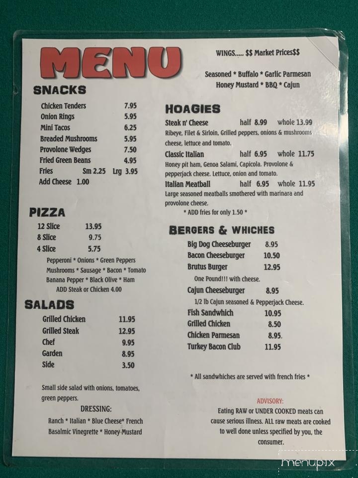 Big Dogs - Cheswick, PA menu_pic