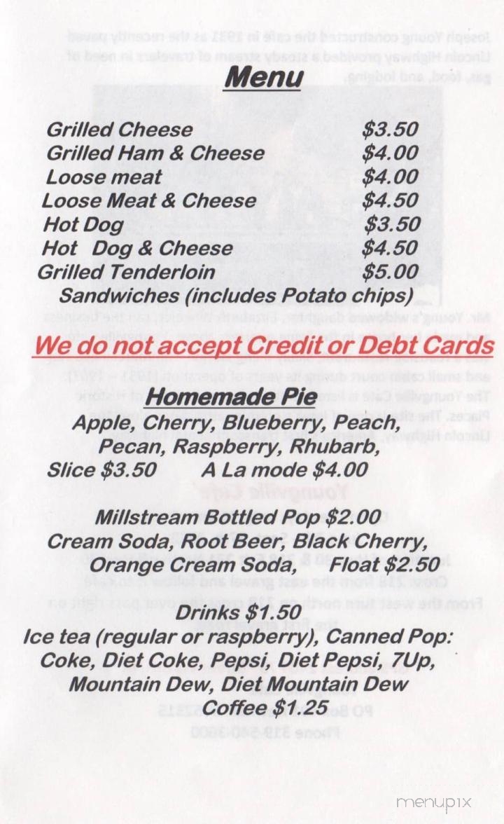 The Youngville Cafe - Watkins, IA menu_pic