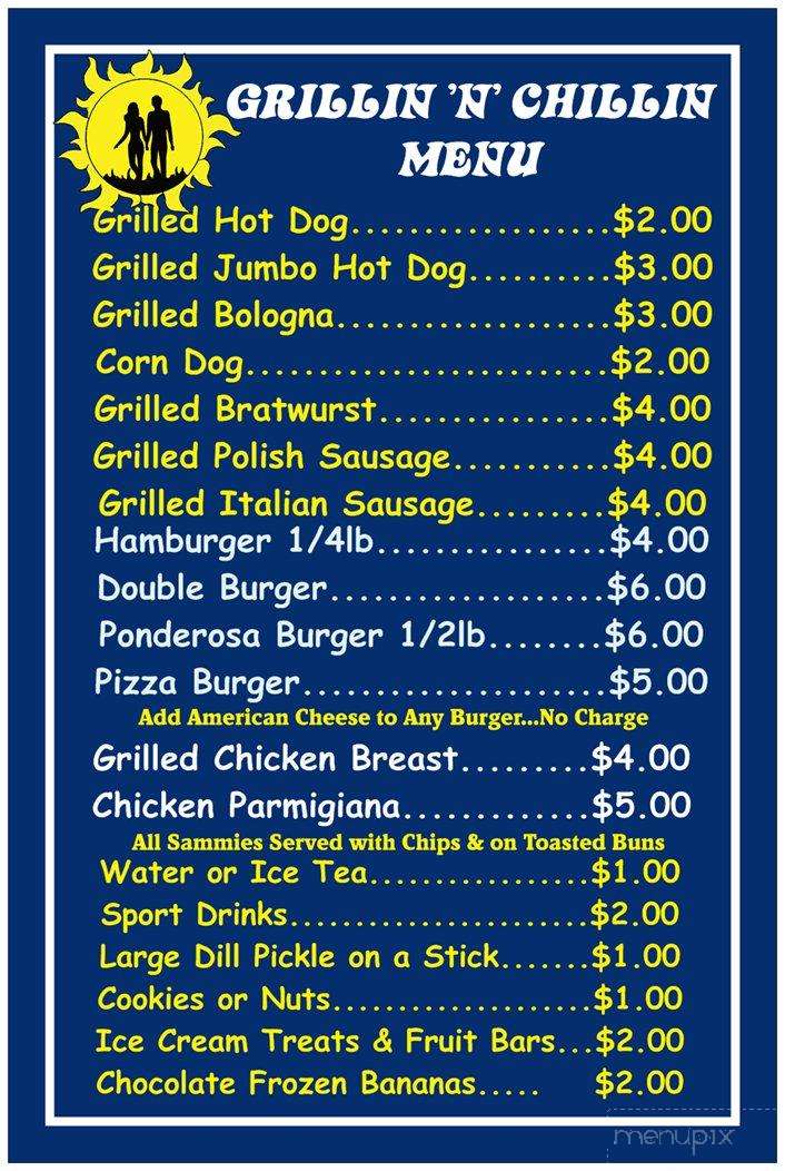 Grillin 'N' Chillin - Demotte, IN menu_pic