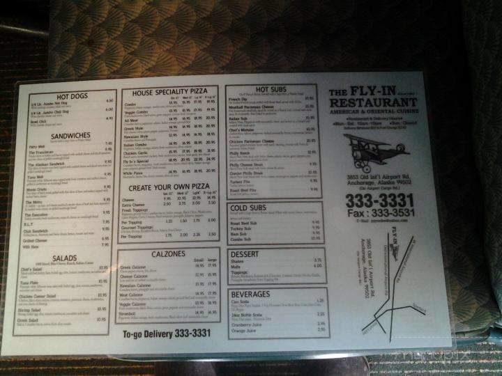 Fly In Restaurant - Anchorage, AK menu_pic