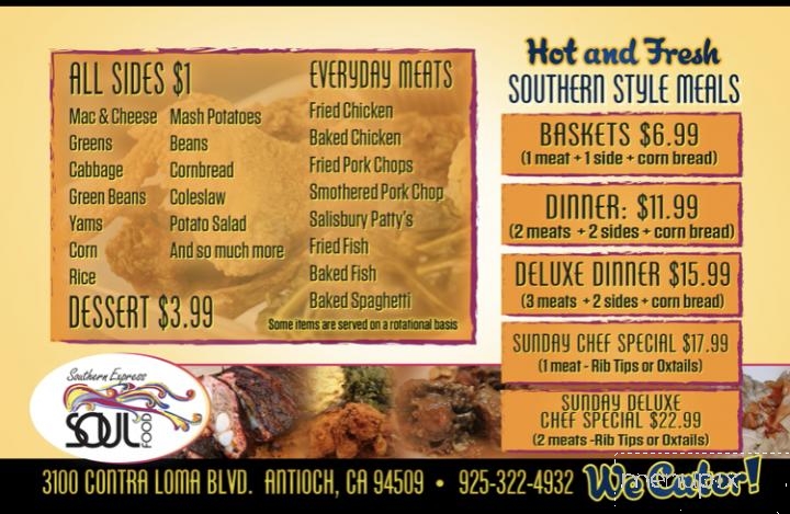 Southern Express Soul Food - Antioch, CA menu_pic
