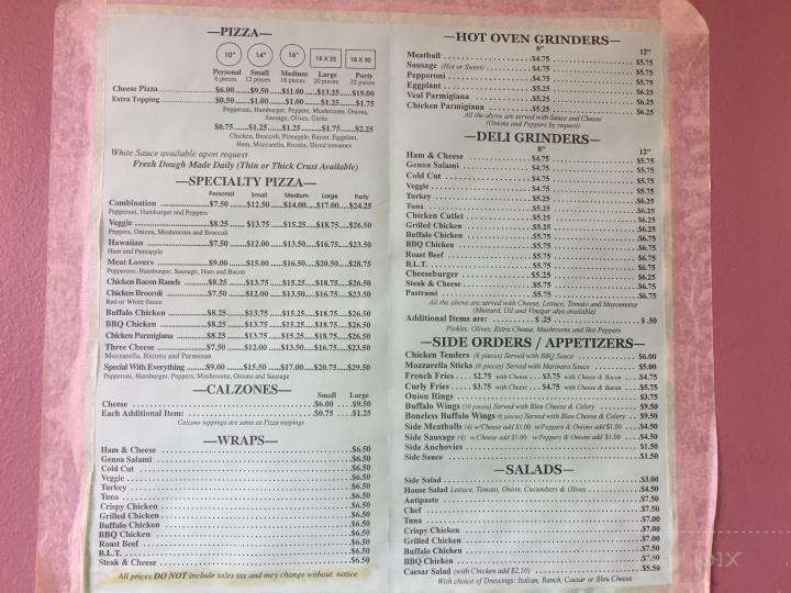 Family Pizza - Westfield, MA menu_pic