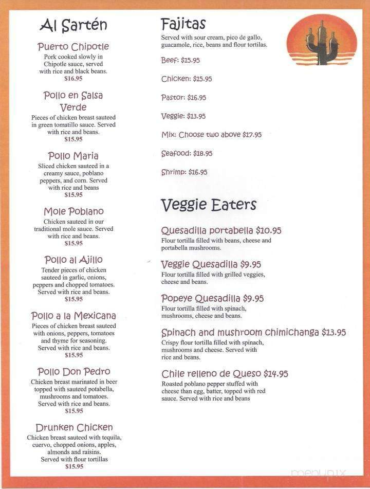Arturo's Cantina - Danbury, CT menu_pic