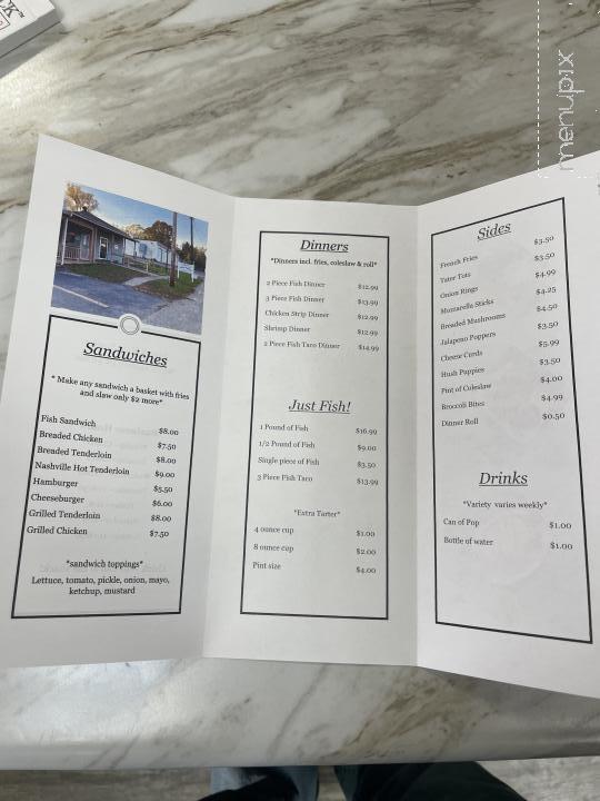 Gropp's Fish Shack - South Milford, IN menu_pic