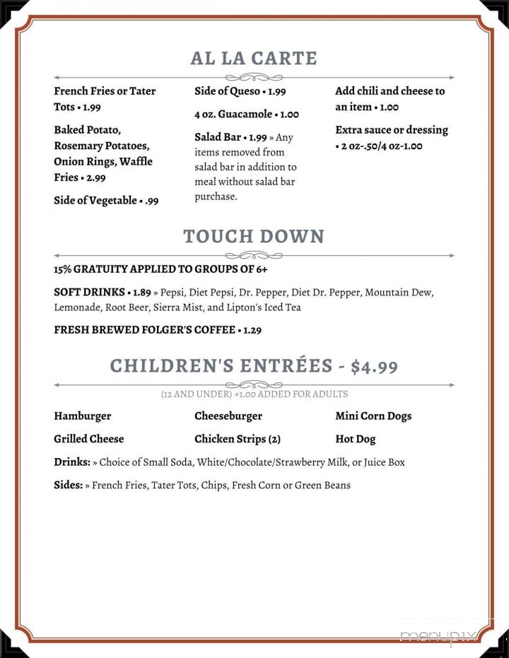 Woody's Sports Bar and Grill - Pratt, KS menu_pic