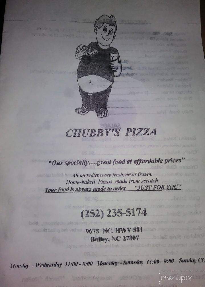 Chubby's Pizza - Bailey, NC menu_pic