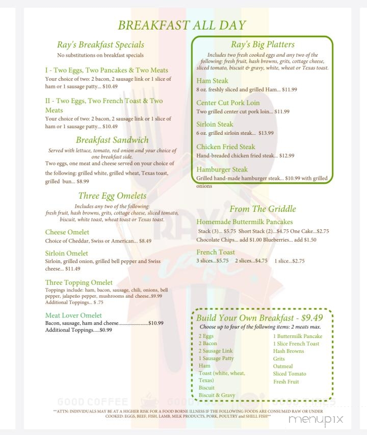 Ray's Cafe - Oklahoma City, OK menu_pic
