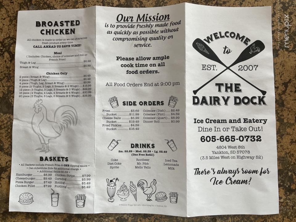 The Dairy Dock - Yankton, SD menu_pic