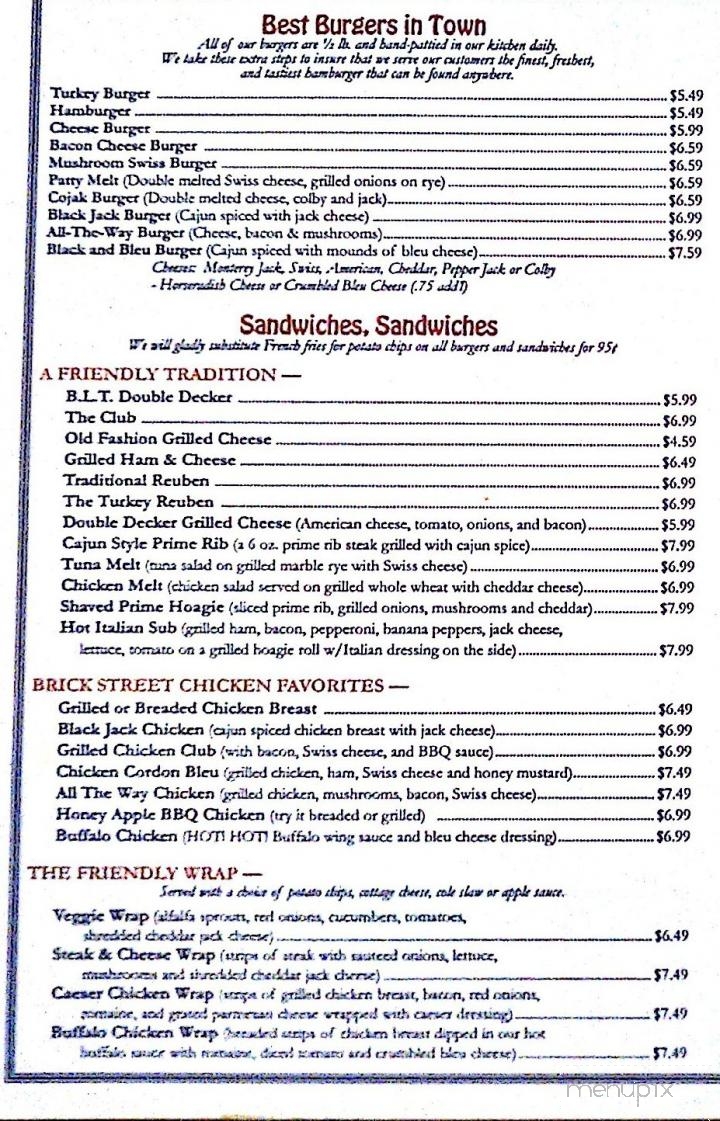 Friendly Tavern - Zionsville, IN menu_pic