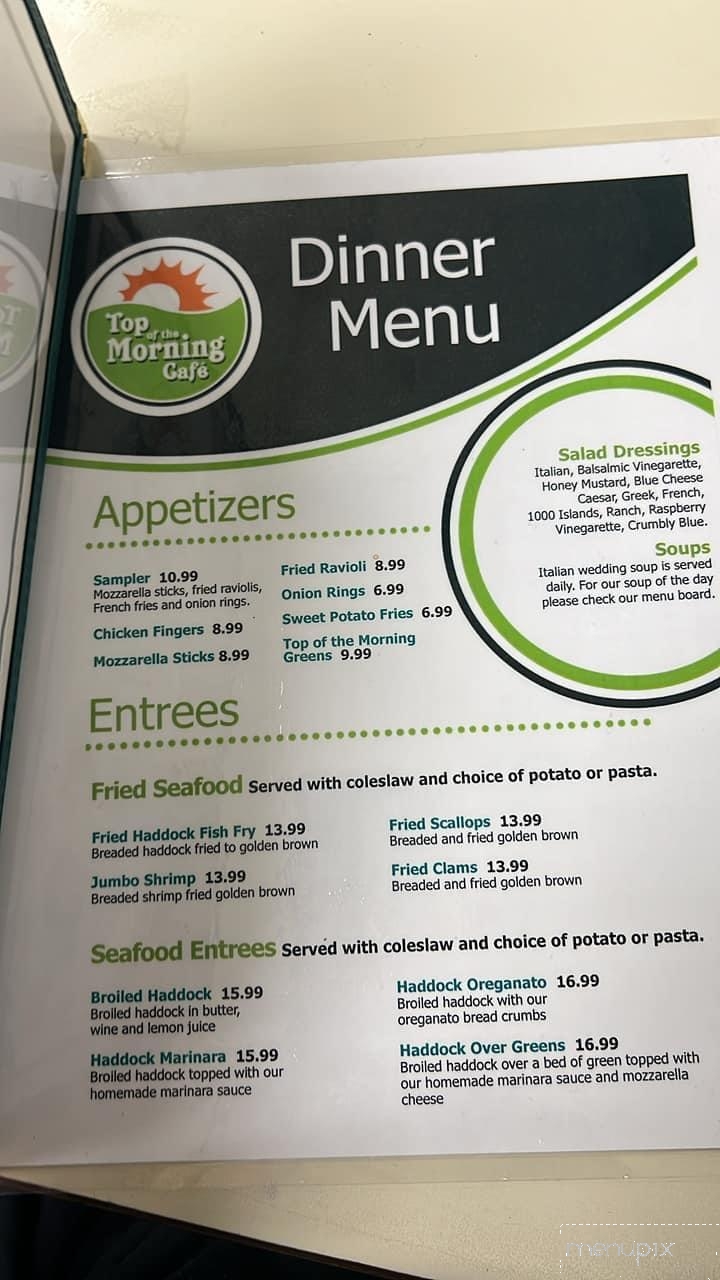 Top of the Morning Cafe - Utica, NY menu_pic