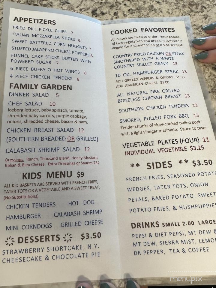 Cooksville Grill - Vale, NC menu_pic