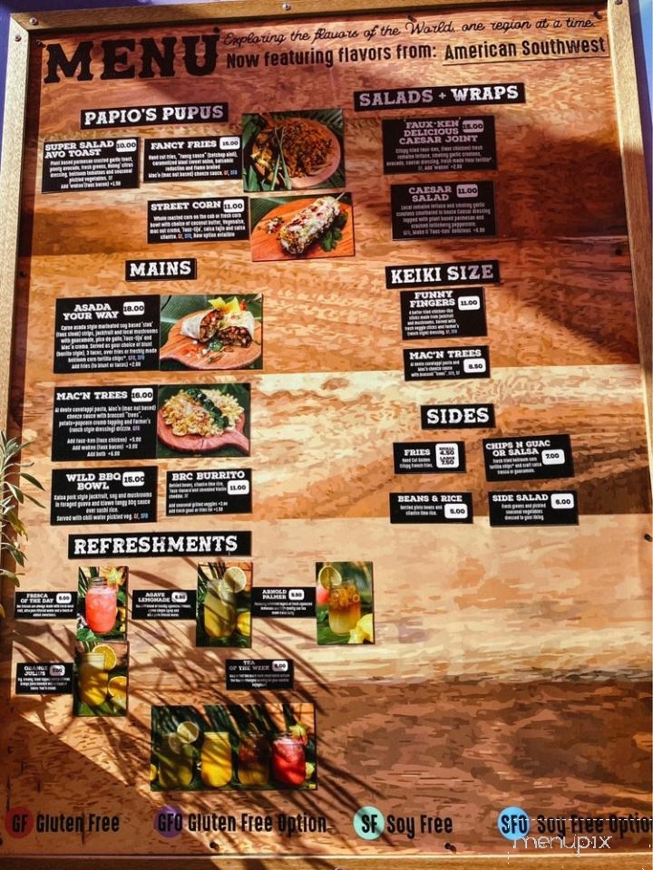 Papio's Place - Kihei, HI menu_pic