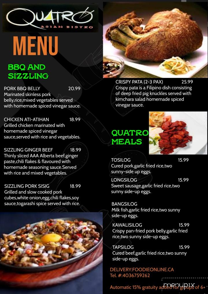 Quatro Asian Bistro - Canmore, AB menu_pic