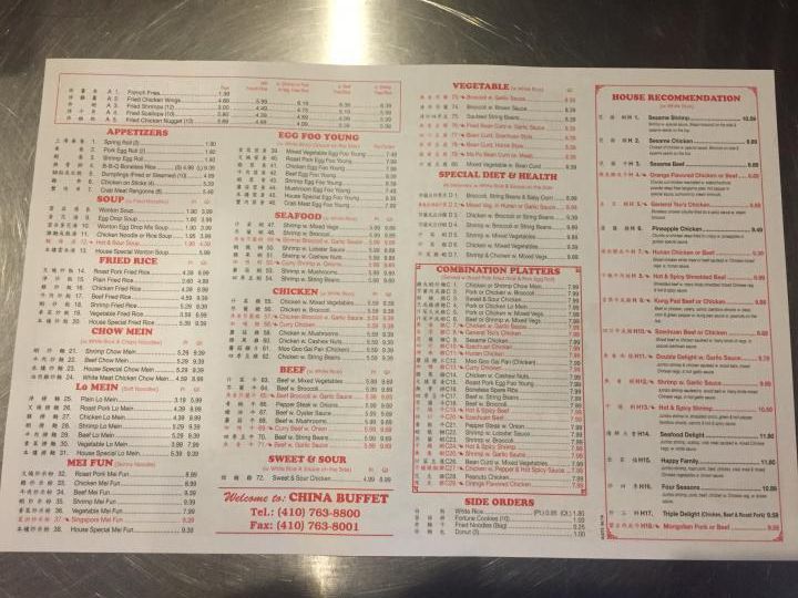 China Buffet - Easton, MD menu_pic