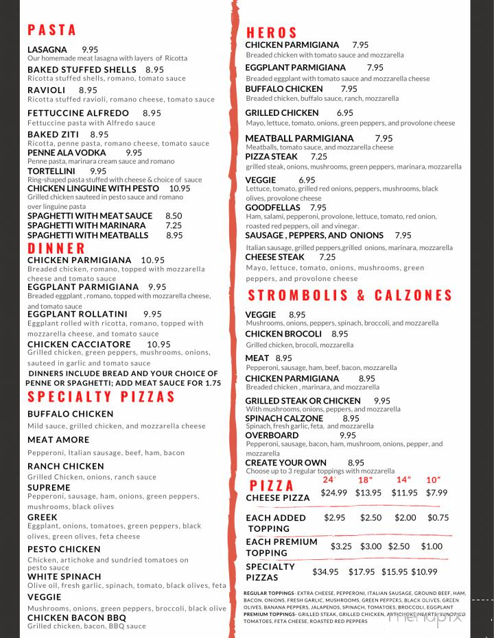 Jordana's Pizzeria and Ristorante - Benson, NC menu_pic
