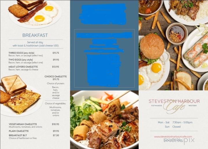 Steveston Harbour Riverside Cafe - Richmond, BC menu_pic
