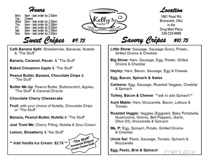 Kelly's Cafe - Brunswick, OH menu_pic