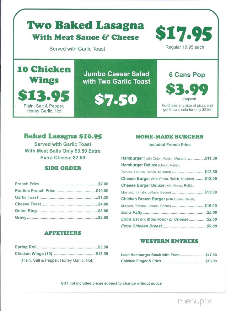 Cafe Plus - Irricana, AB menu_pic