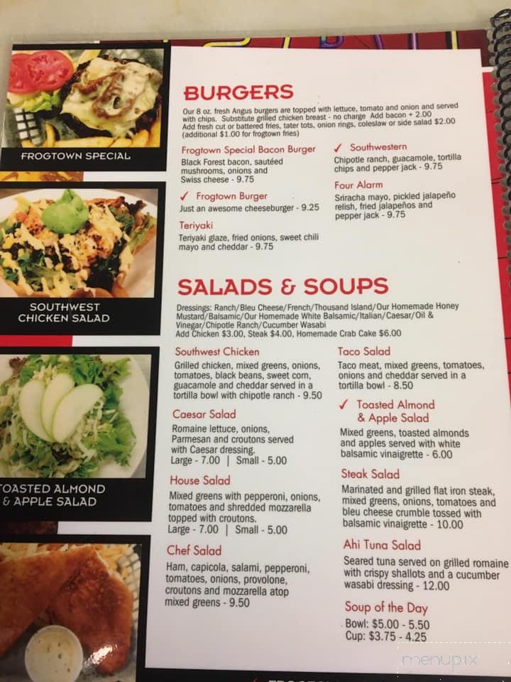 Frogtown Cafe - Pequea, PA menu_pic