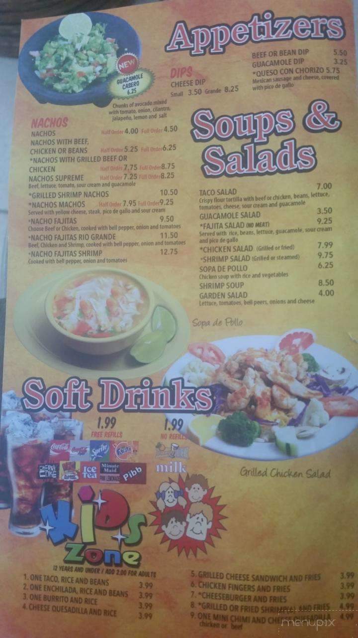 Rio Grande Mexican Restaurant - Lyons, GA menu_pic