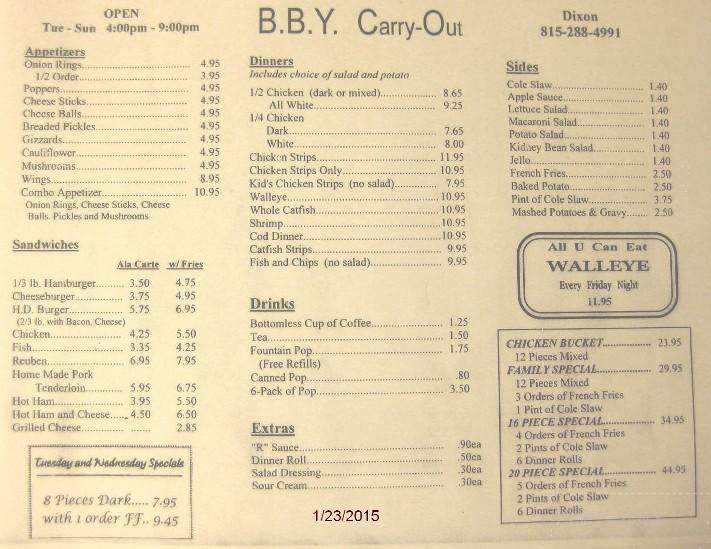 BBY Carryout - Dixon, IL menu_pic
