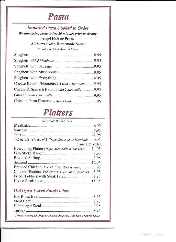 Arcaro's Pizza - Scranton, PA menu_pic
