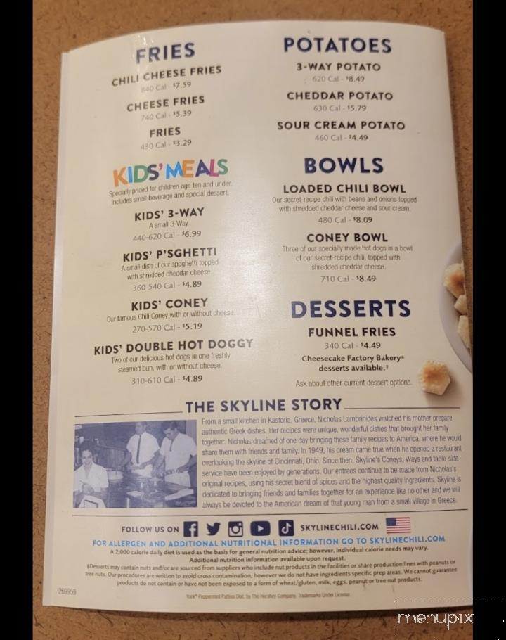 Skyline Chili - Powell, OH menu_pic