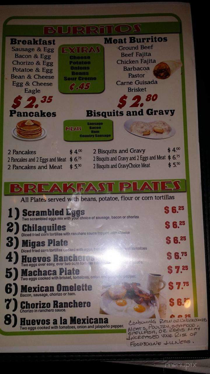 Montes Breakfast Burritos - Hillsboro, TX menu_pic