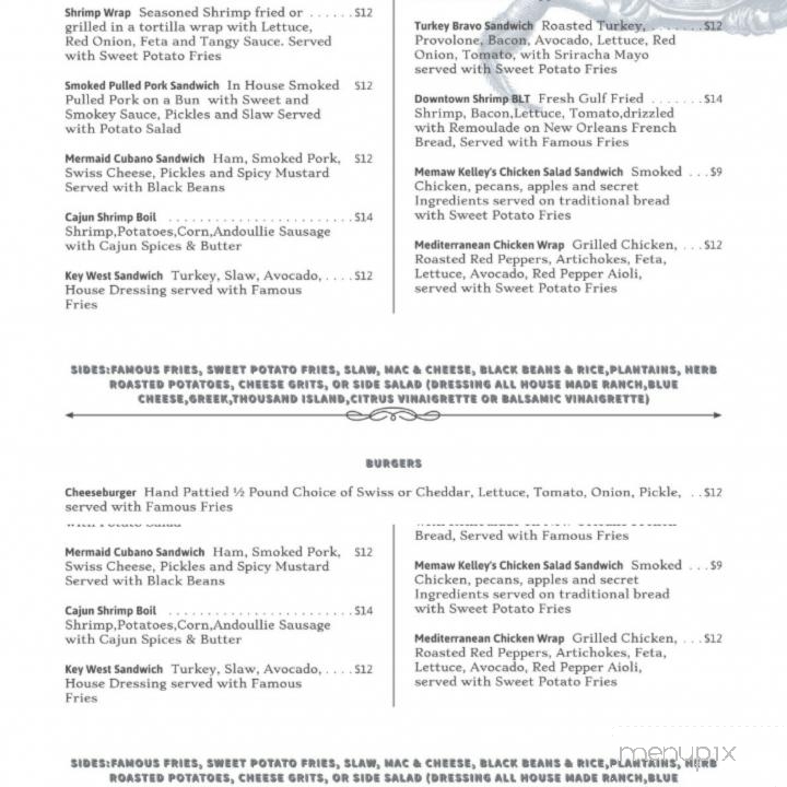 The Funky Mermaid Lounge - Panama City, FL menu_pic