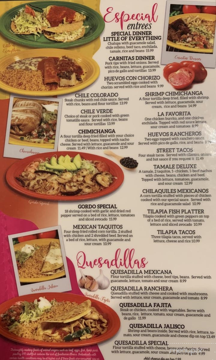 El Camino Real - Clinton, MO menu_pic