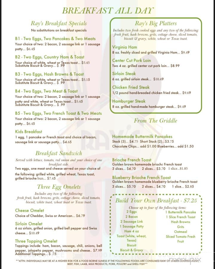 Ray's Cafe - Oklahoma City, OK menu_pic