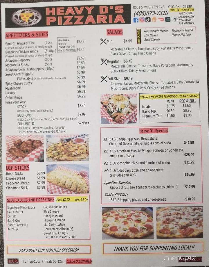 Heavy D's Pizzaria - Oklahoma City, OK menu_pic