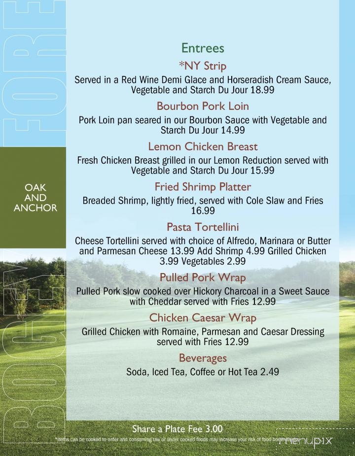 Oak & Anchor - Supply, NC menu_pic