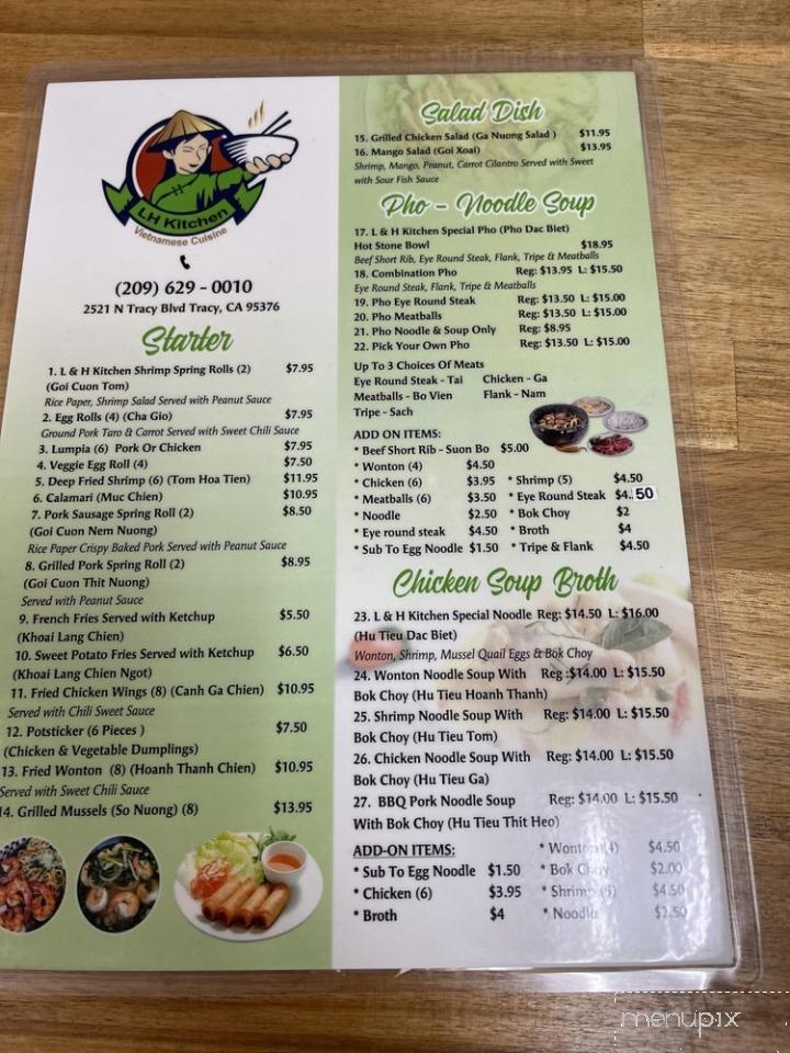 LH Kitchen - Tracy, CA menu_pic