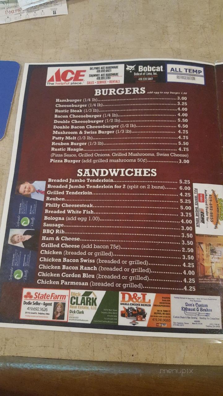 Rustic Cafe - Delphos, OH menu_pic