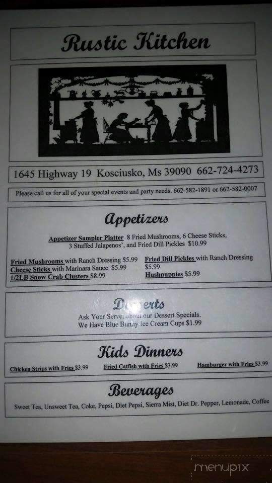 Rustic Kitchen - Kosciusko, MS menu_pic