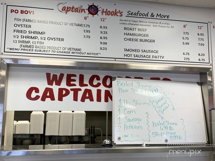 Captain Hook's Seafood and More - Gulfport, MS menu_pic