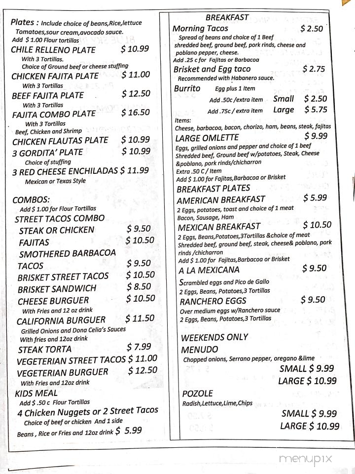 Blue Sky Restaurant - Waxahachie, TX menu_pic
