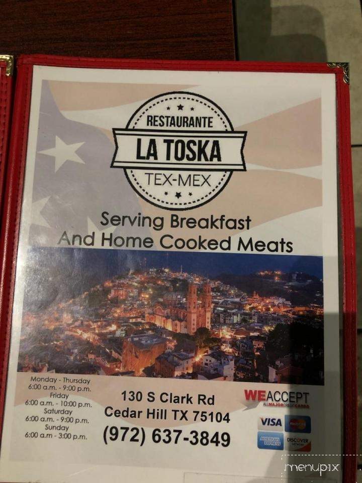 La Toska - Cedar Hill, TX menu_pic