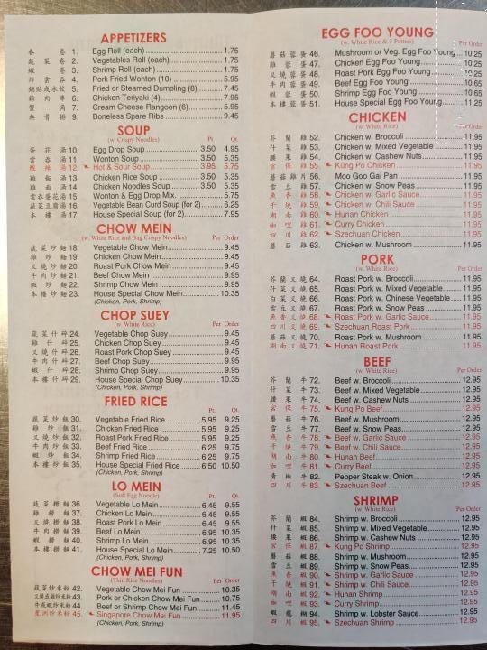 China King - Reed City, MI menu_pic