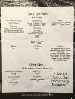 Enon Valley Inn - Enon Valley, PA menu_pic