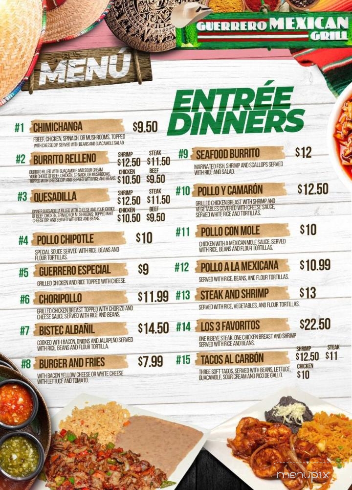 Guerrero Mexican Grill - Leeds, AL menu_pic